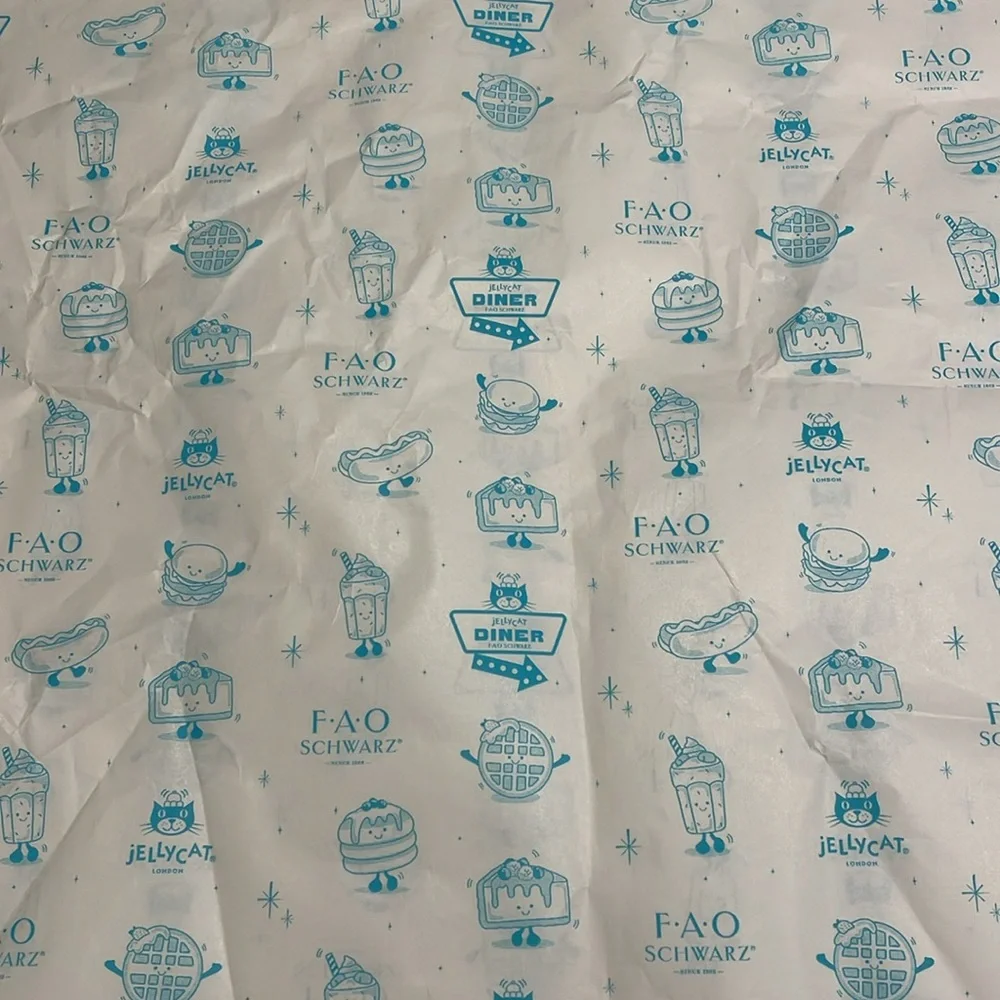 FAO Schwarz x Jellycat Diner Gift Wrap Tissue paper from June 2025